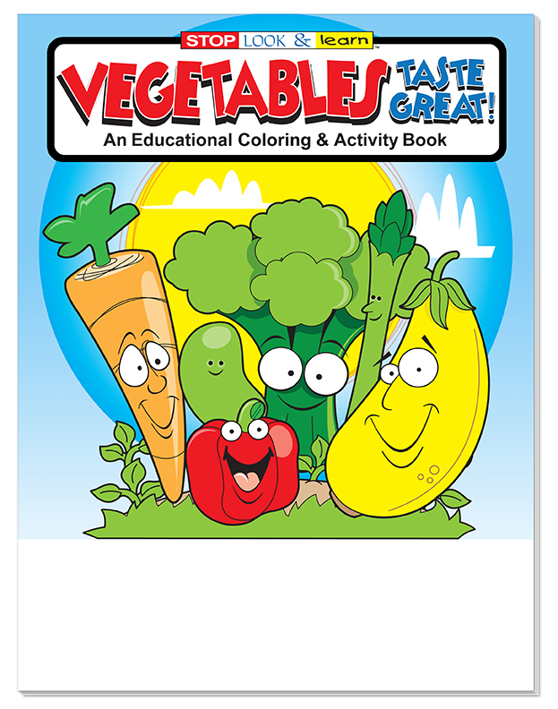 COLORING SET - Vegetables Taste Great Coloring Book Fun Pack 4