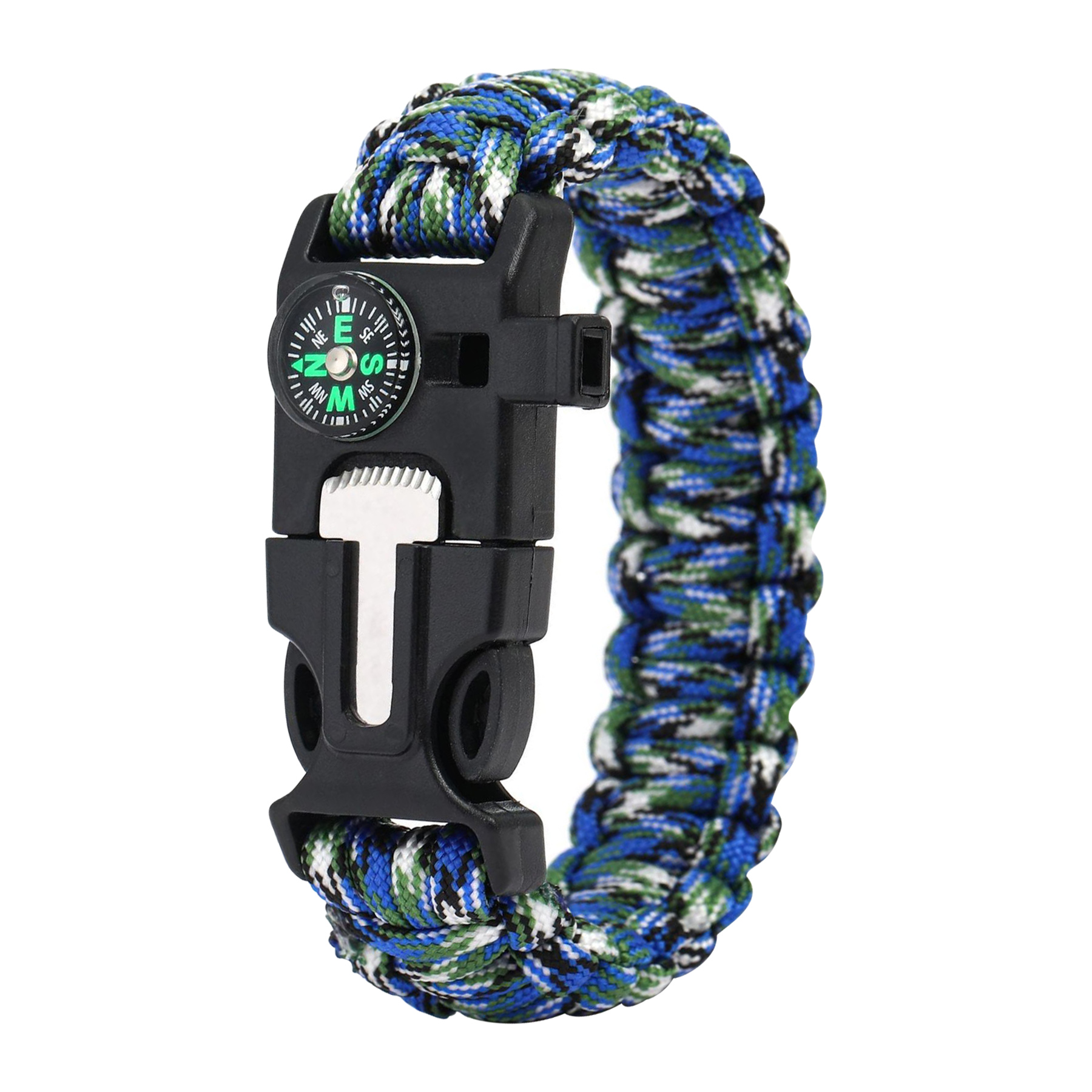 6-In-1 10'' Survival Polyester Paracord Bracelet 14