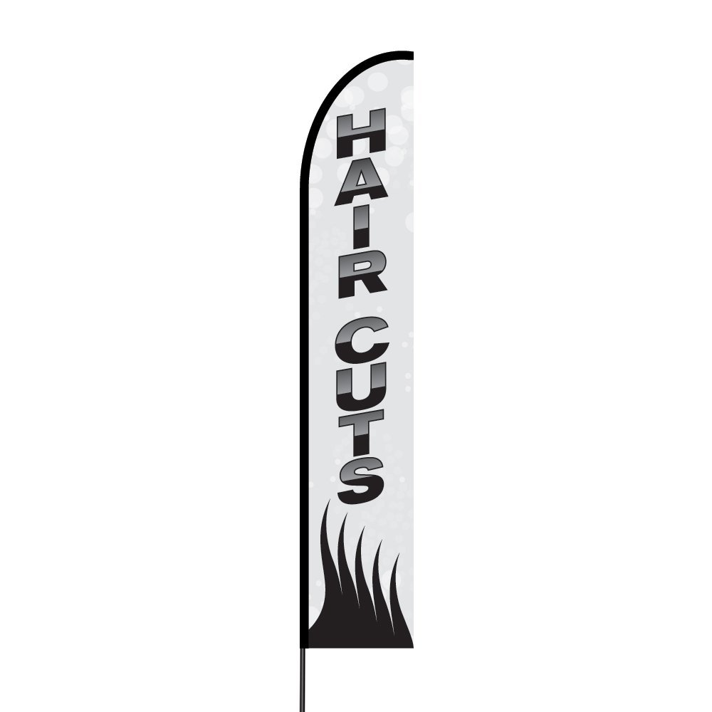 Hair Cuts Flag Kit Hardware 15' Feet Feather Flag Sign Outdoor Banner 2