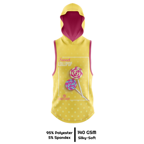 Unisex & Kids' Sublimation Sleeveless Hooded T-Shirt - 160G 6