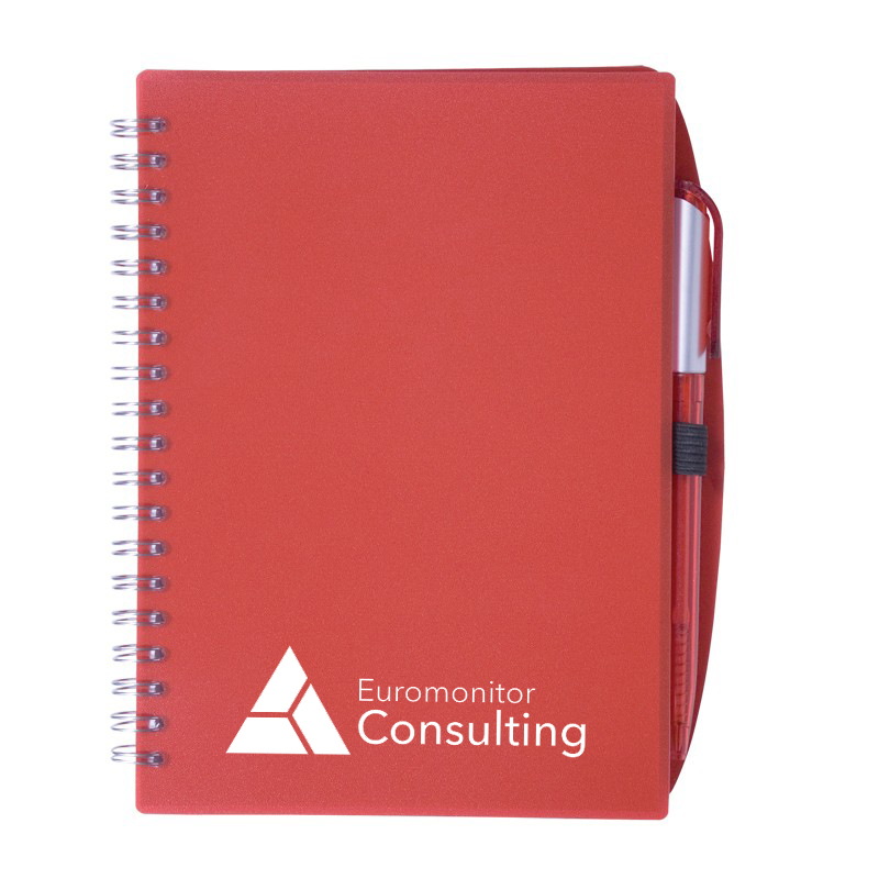 5-3/4" x 7" Color-Pro Spiral Unlined Notebook with Pen 6