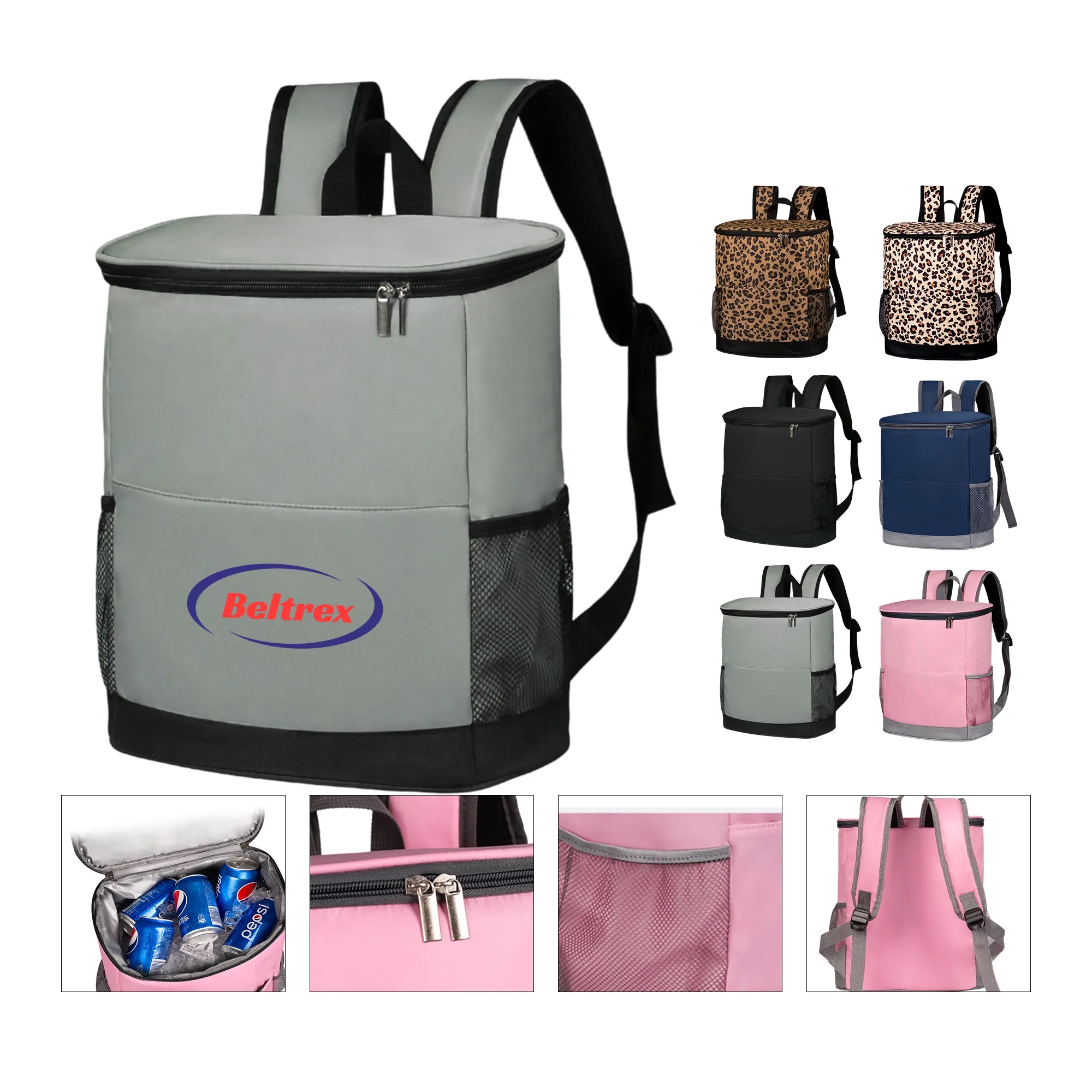 MOQ 20 Backpack-Style Insulated Bag with Double Zippers 3