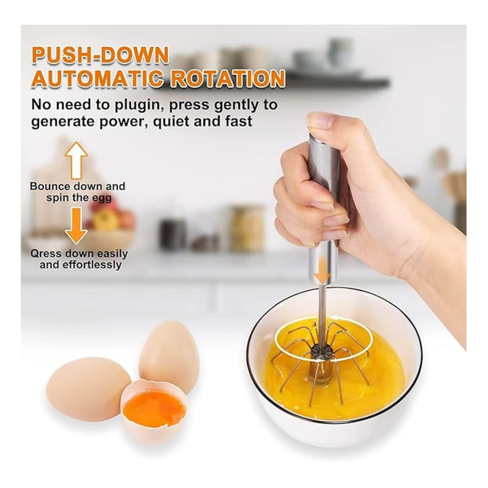 12" Hand Push Rotary Whisk 5