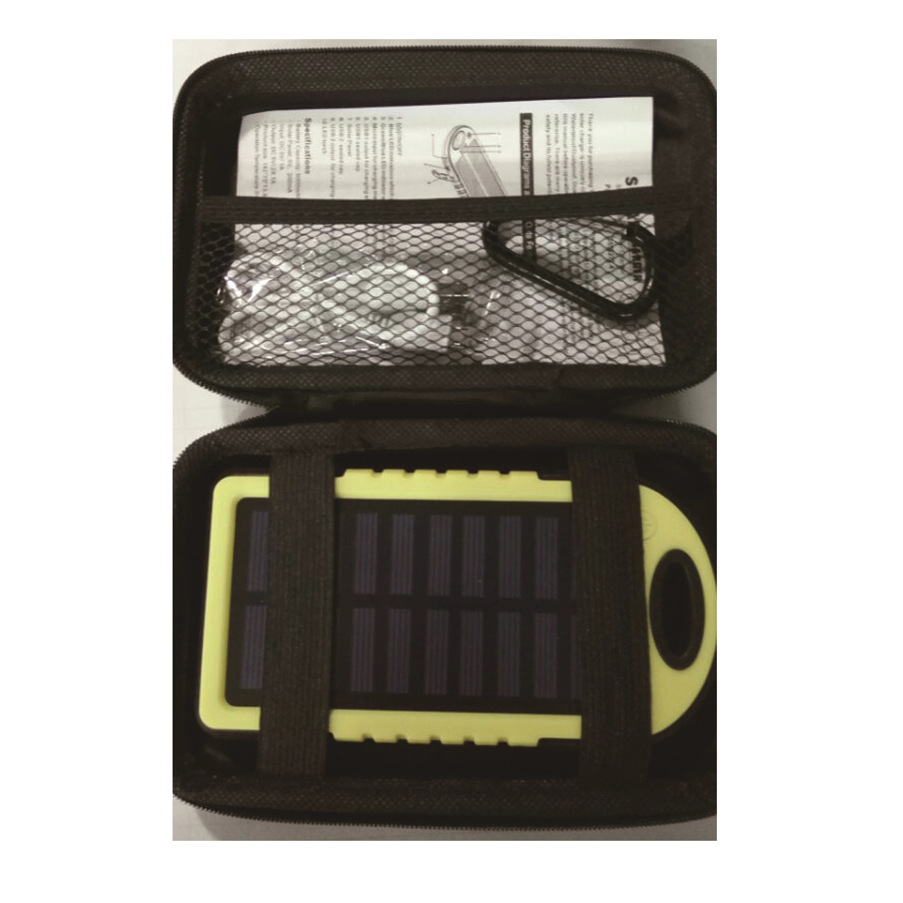 5000mAh Solar Power Bank Kit in Zipper Case with Logo Print 2