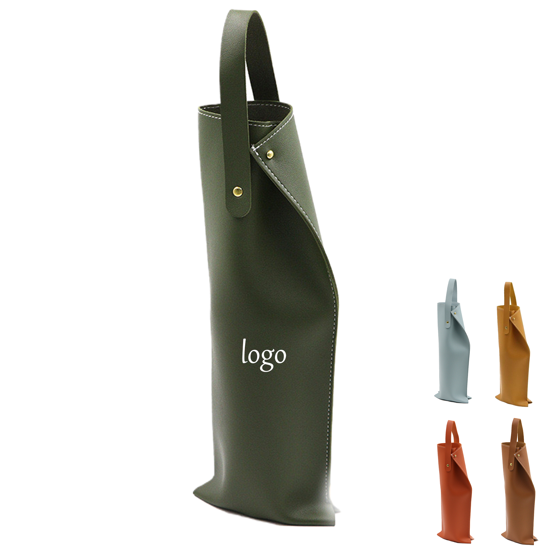 Leather Wine Tote Bag, custom tote bag with logo imprint 5