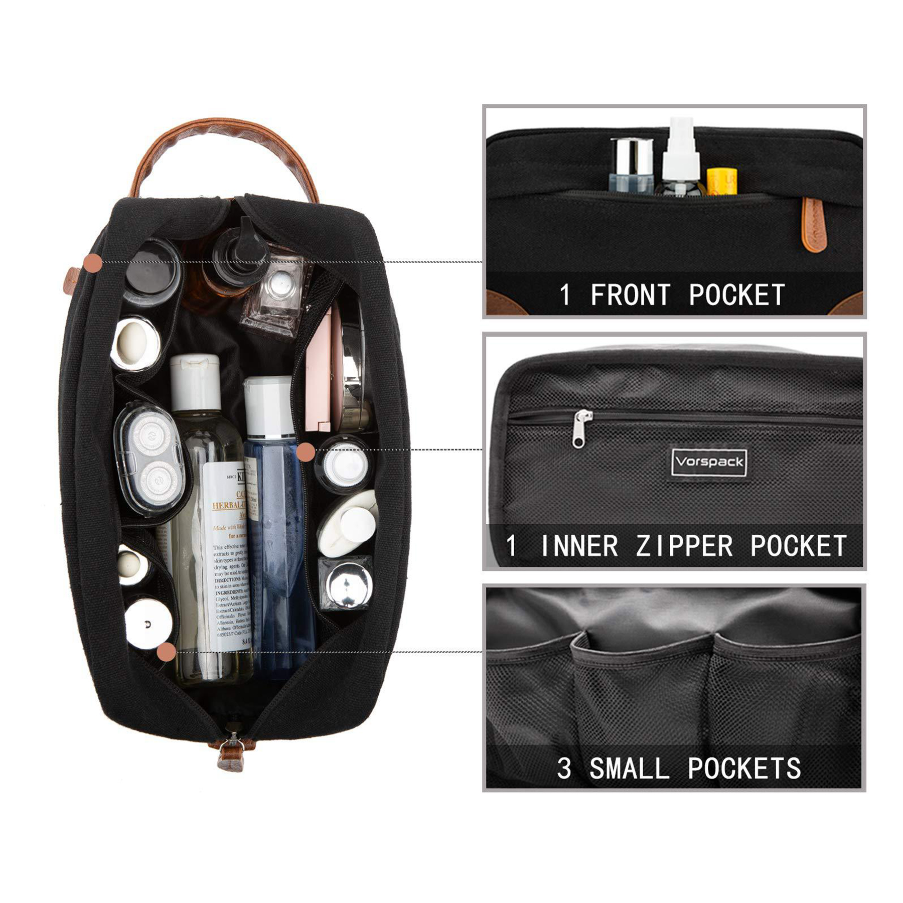 Canvas Waterproof Toiletry Hanging Cosmetic bag 7