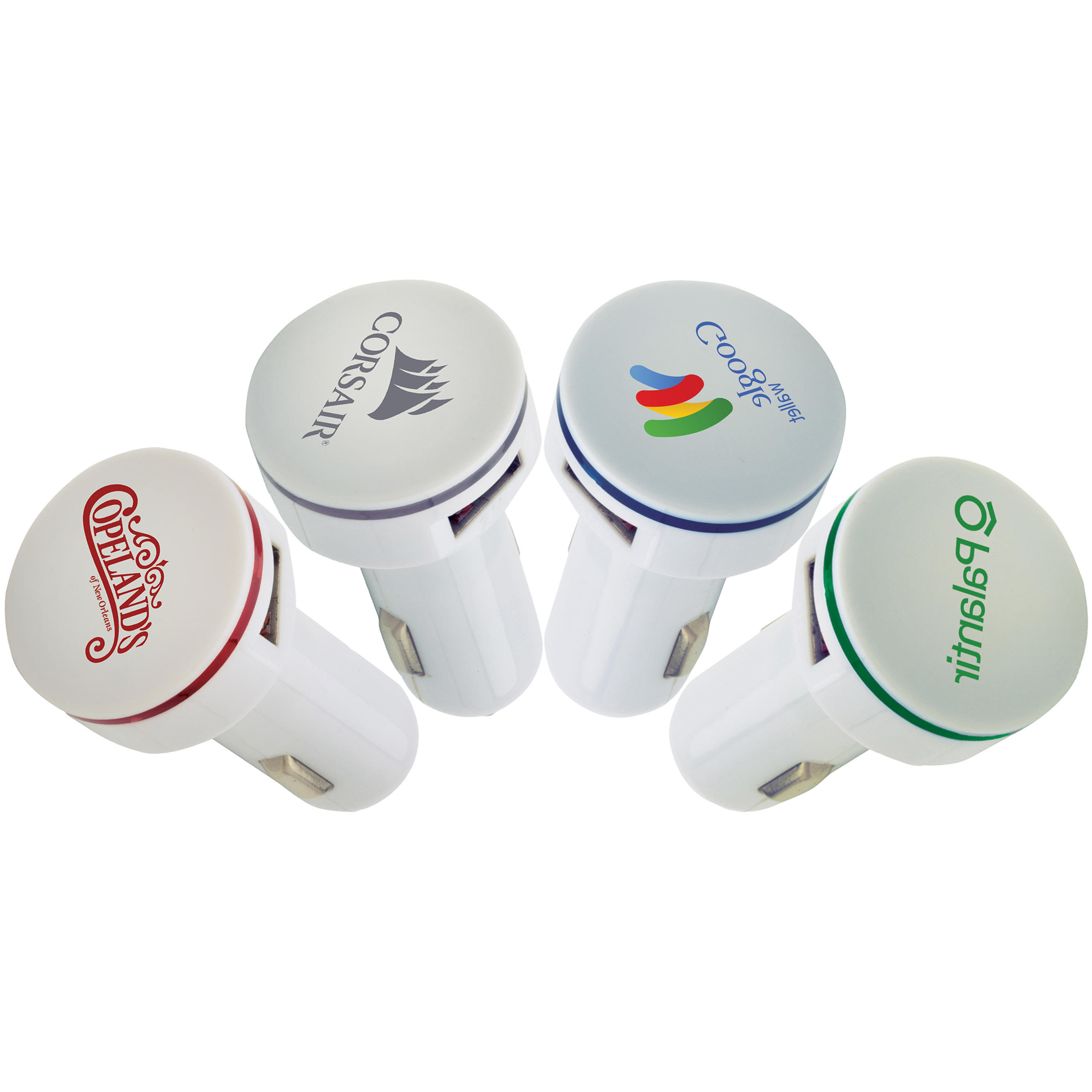 Circular Dual USB Car Charger w/Accent Light 1