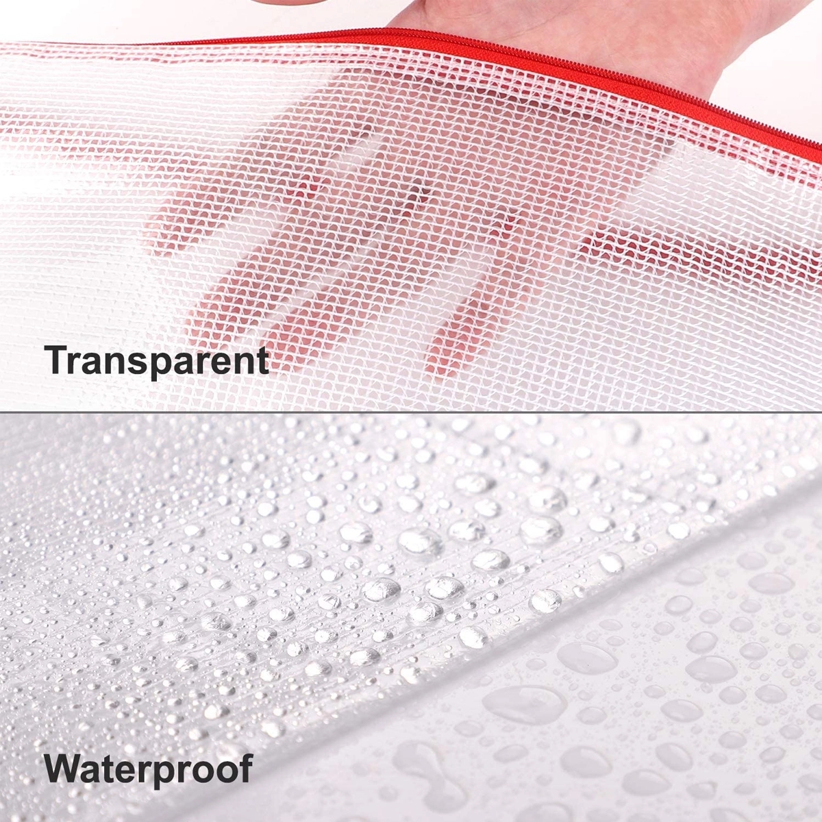 Waterproof A4 Zipper File Bags Document Mesh Pouch 5