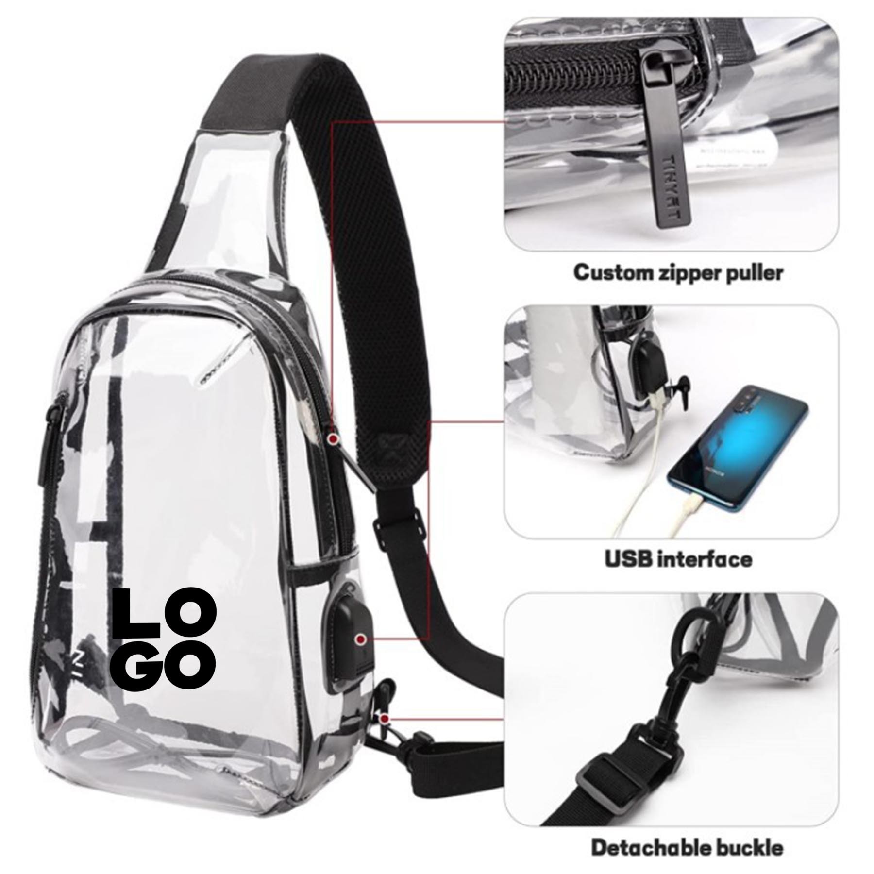Stadium Approved Transparent Chest Bag