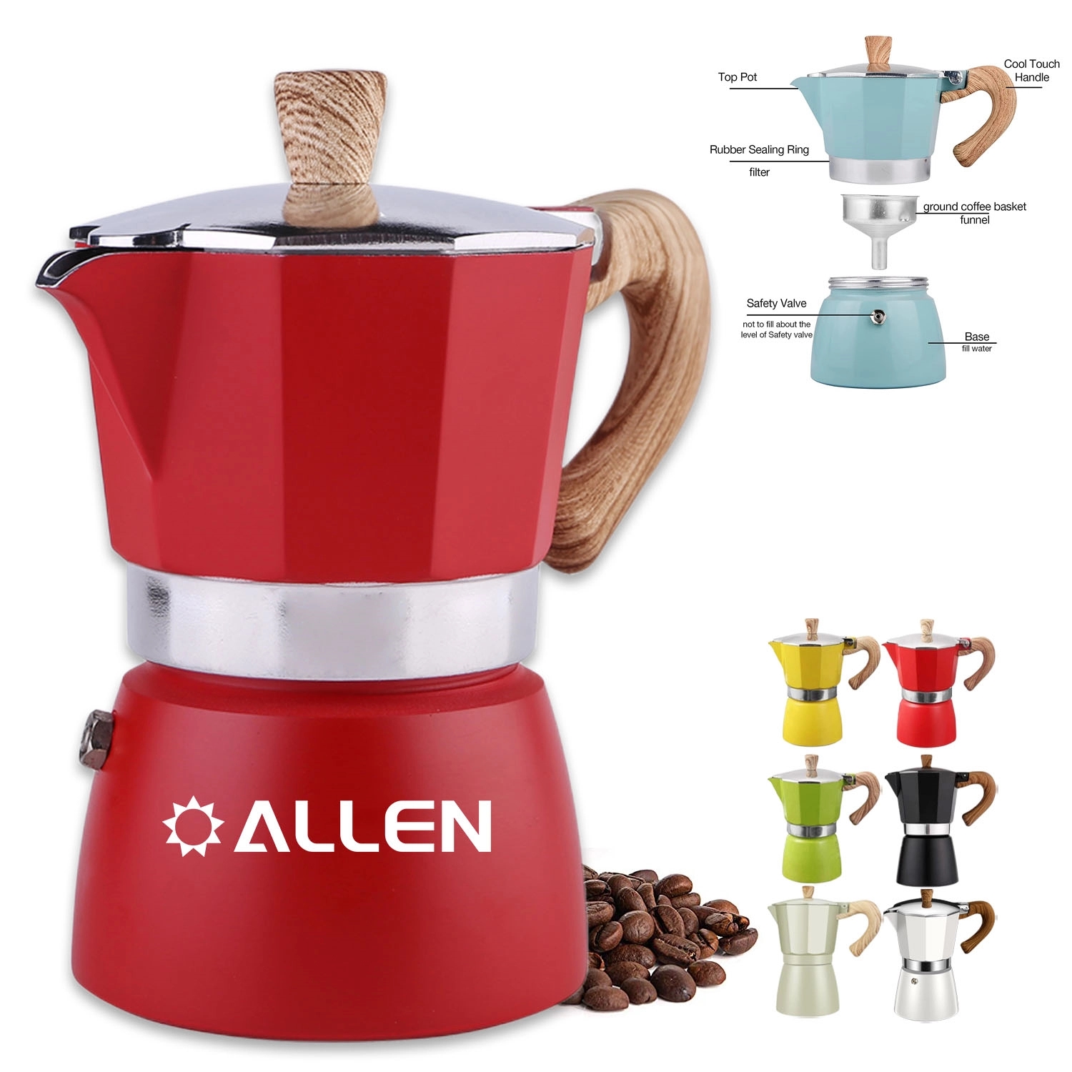 Aluminum Stovetop Espresso Maker Pot 2