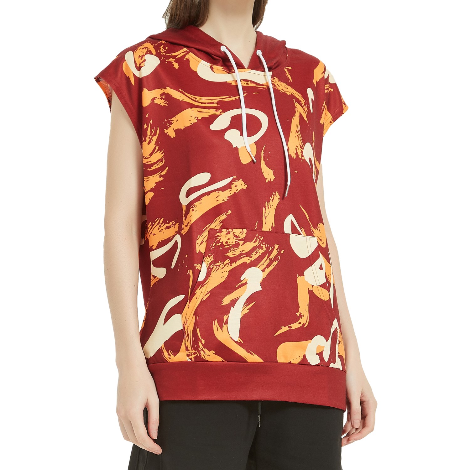 Unisex 250 GSM Comfort Fleece Sleeveless Pullover Hoodies 5