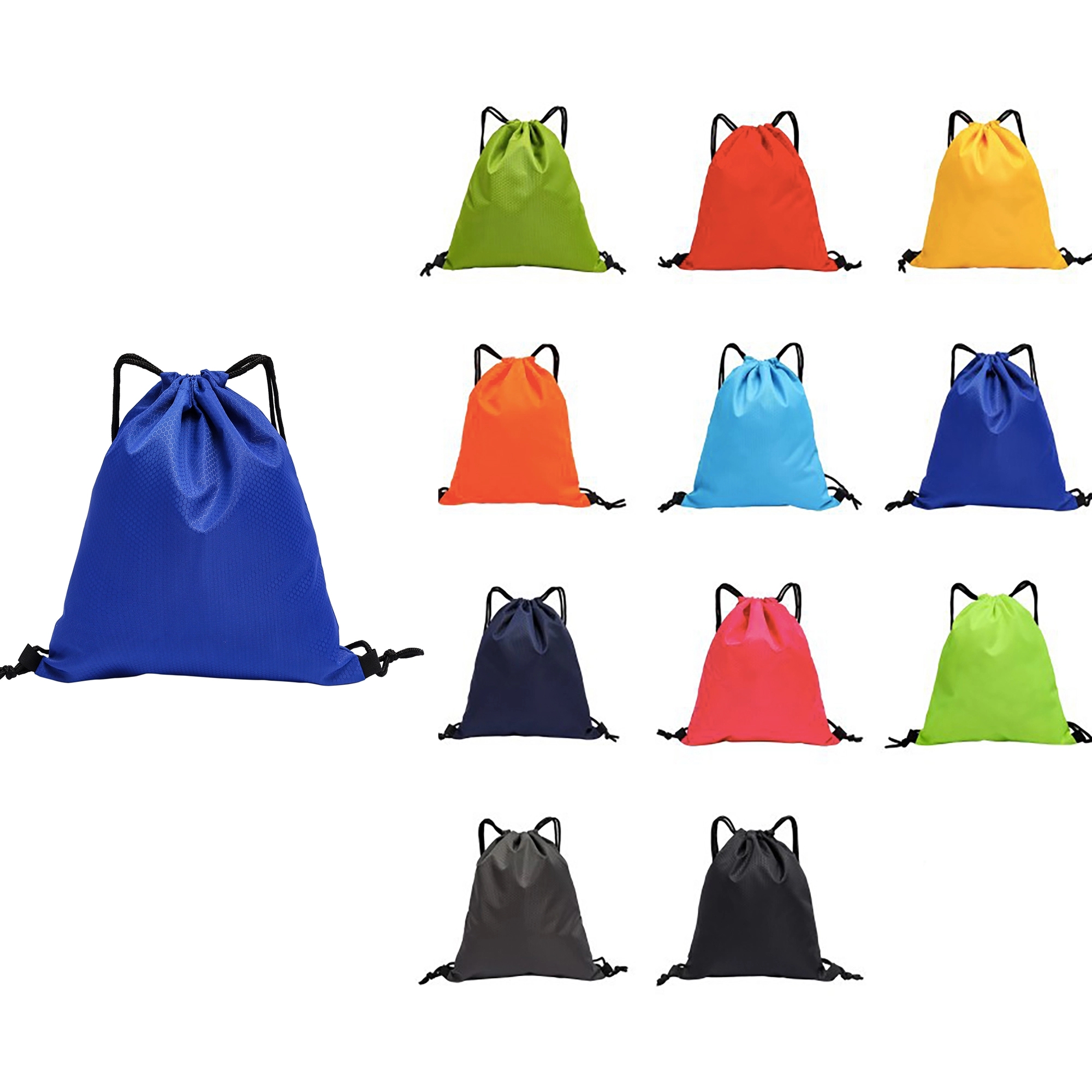 600D Soccer Pattern Polyester Drawstring Bag 1