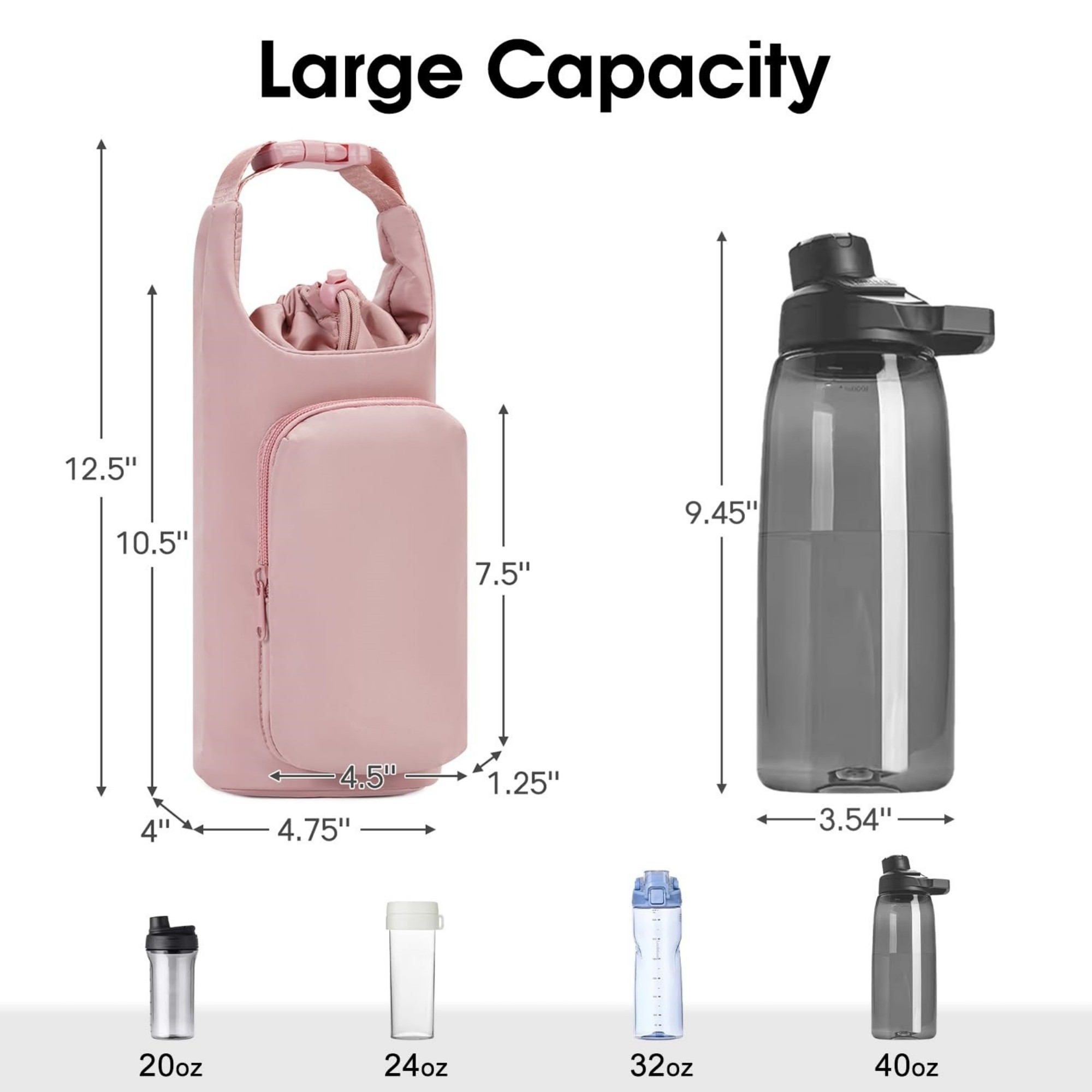 Water Bottle Carrier With Phone Pocket 2
