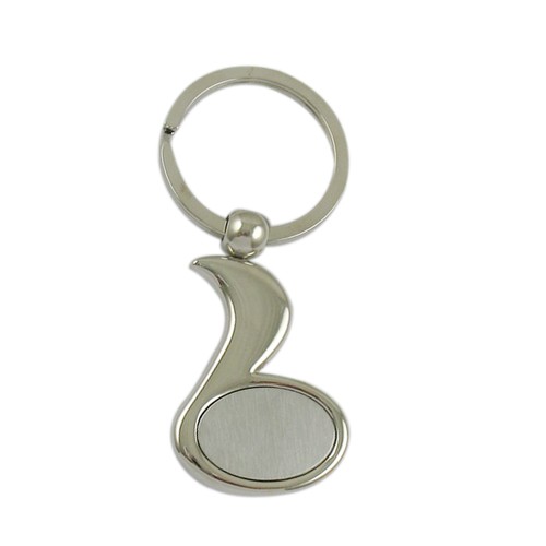 Music note chrome metal key chain-CLOSE OUT 3