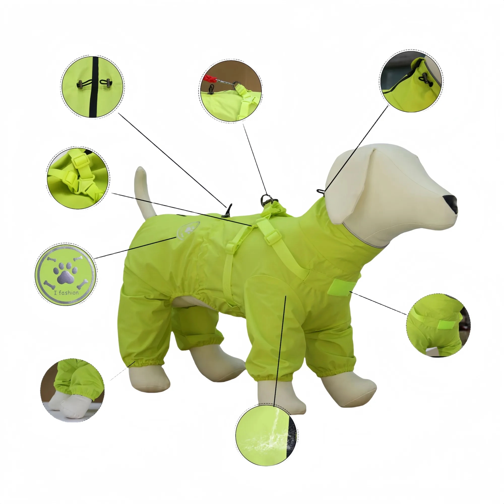 Pet Raincoat with Reflective Strip 3