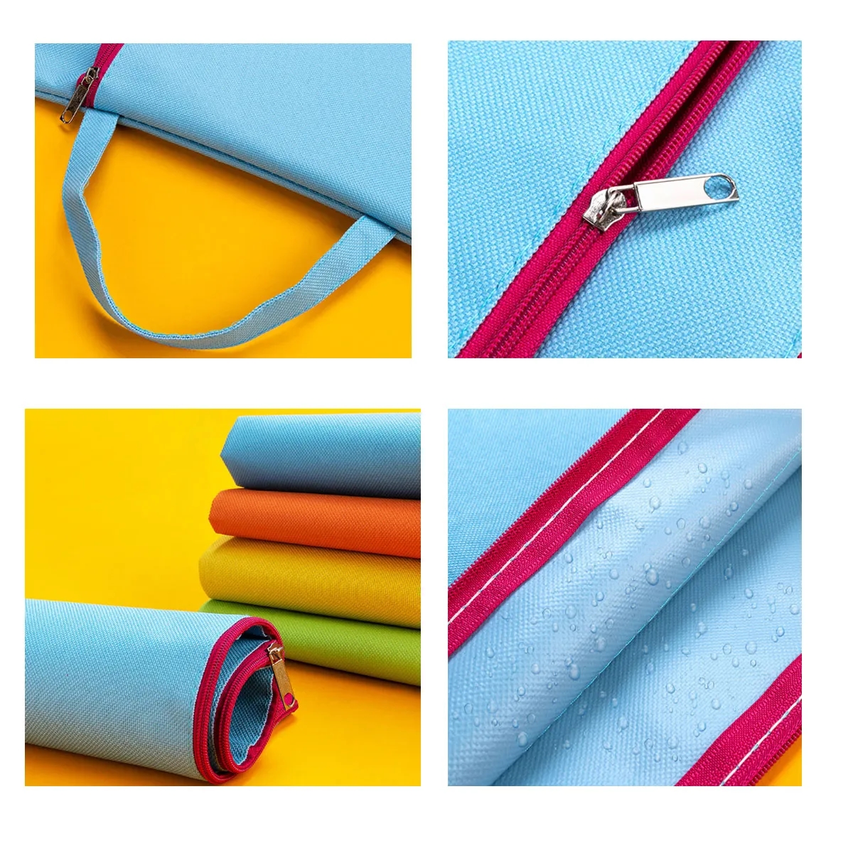 Portable A4 Handle Zipper File Bags All Over Printing 6