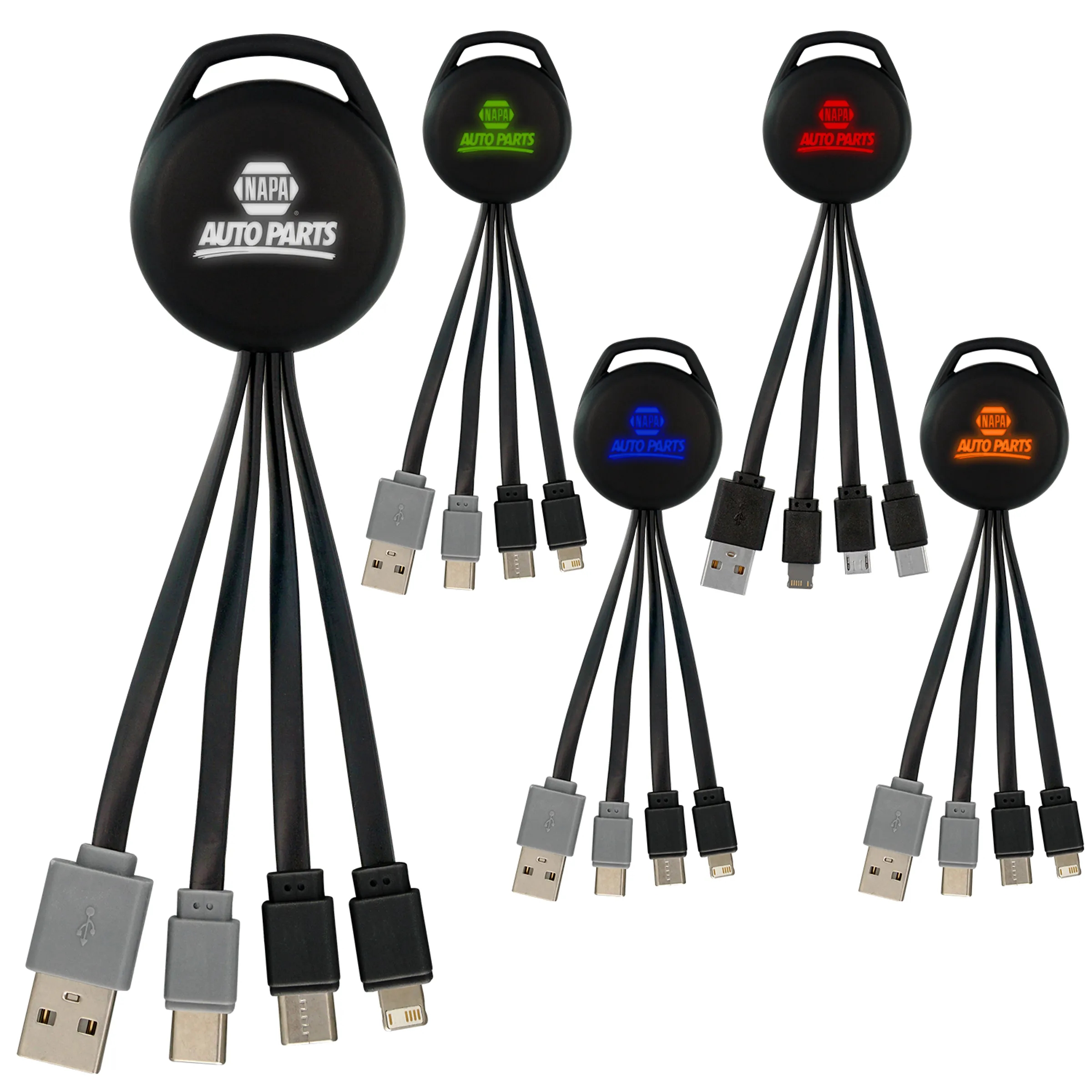 COLOR LIGHT UP VIVID DUAL INPUT 3-IN-1 CHARGING CABLE