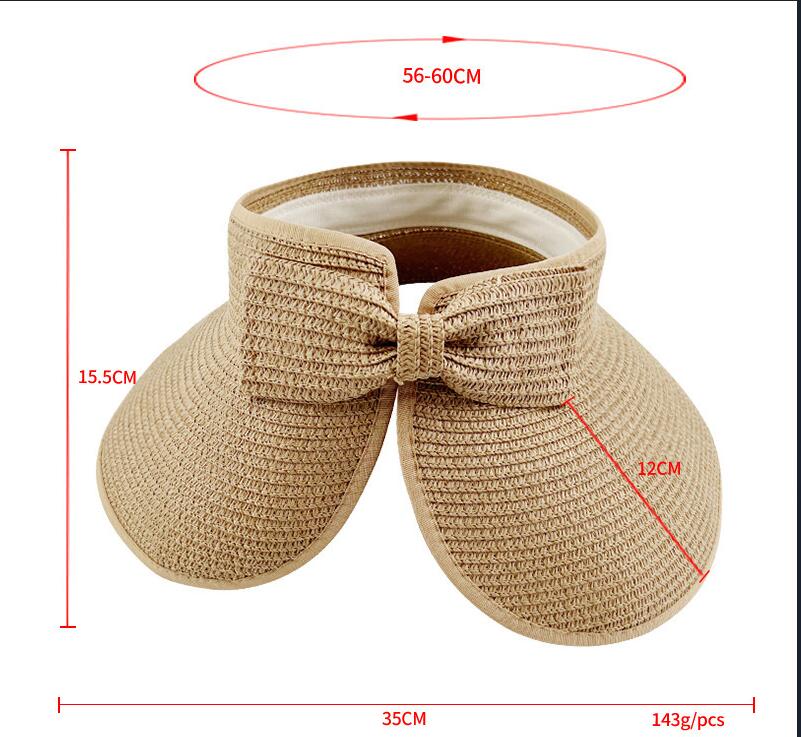 Wide Brim Straw Sun Visor Hats for Women 2