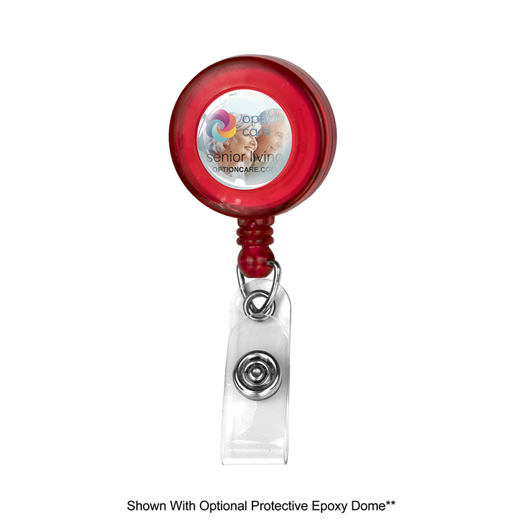 "Bellefontaine VL" 30" Cord Round Retractable Badge Reel and Badge Holder with Rotating Alligator Cl 1