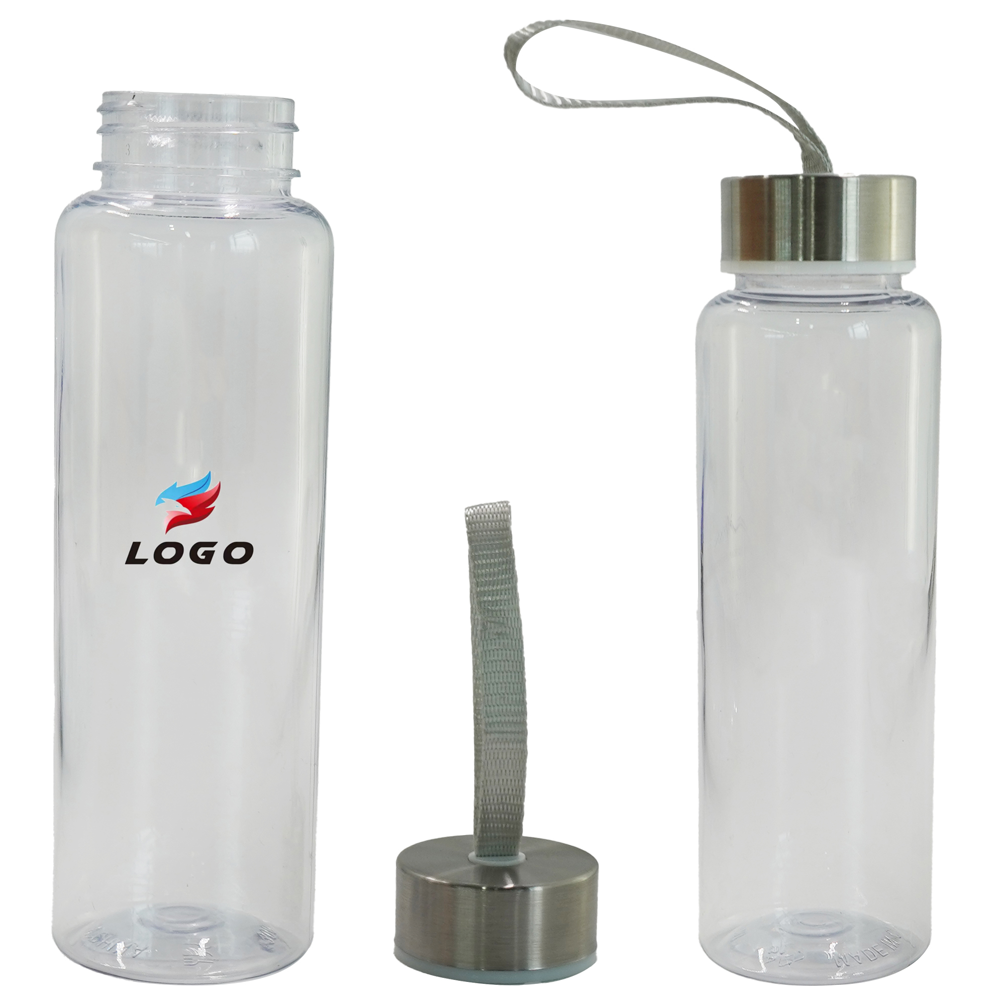 Portable 17oz Clear Plastic Water Bottle ?C Meera with Strap 1