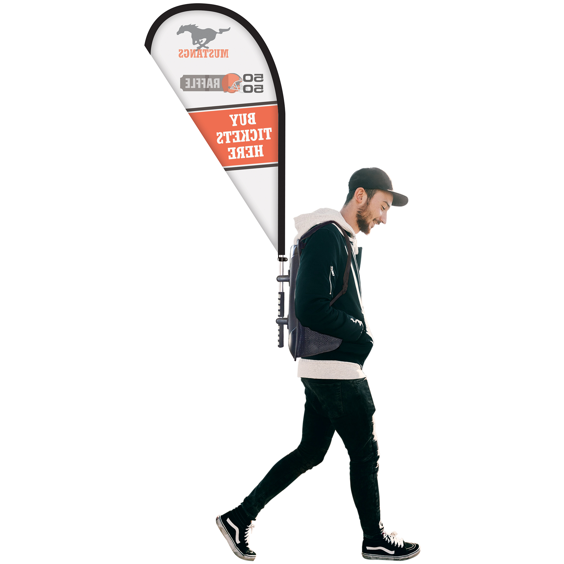 Basic Single Reverse Teardrop Style Backpack Flag Kit 7