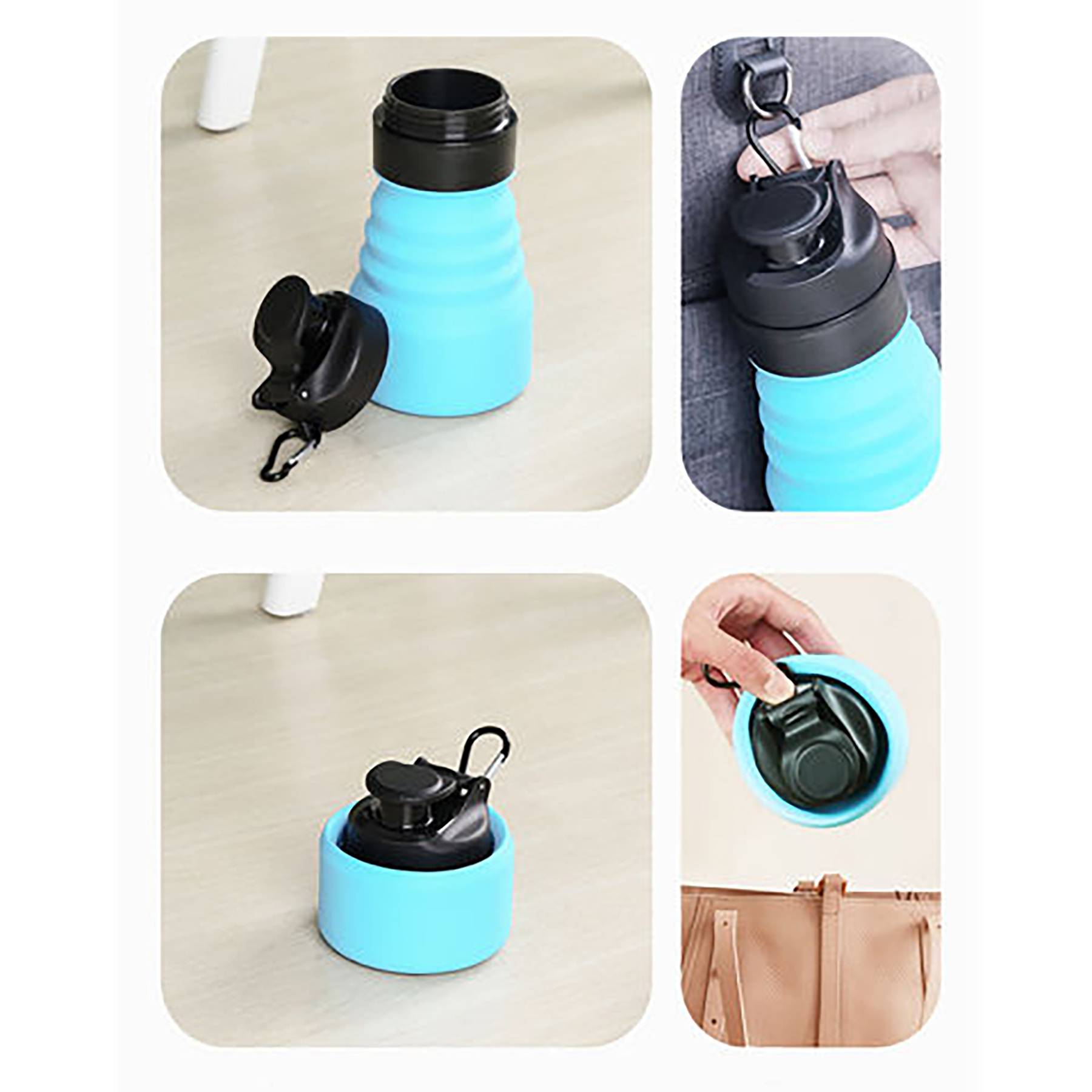 17.3 oz Fashion Portable Silicone Folding Water Bottle 5