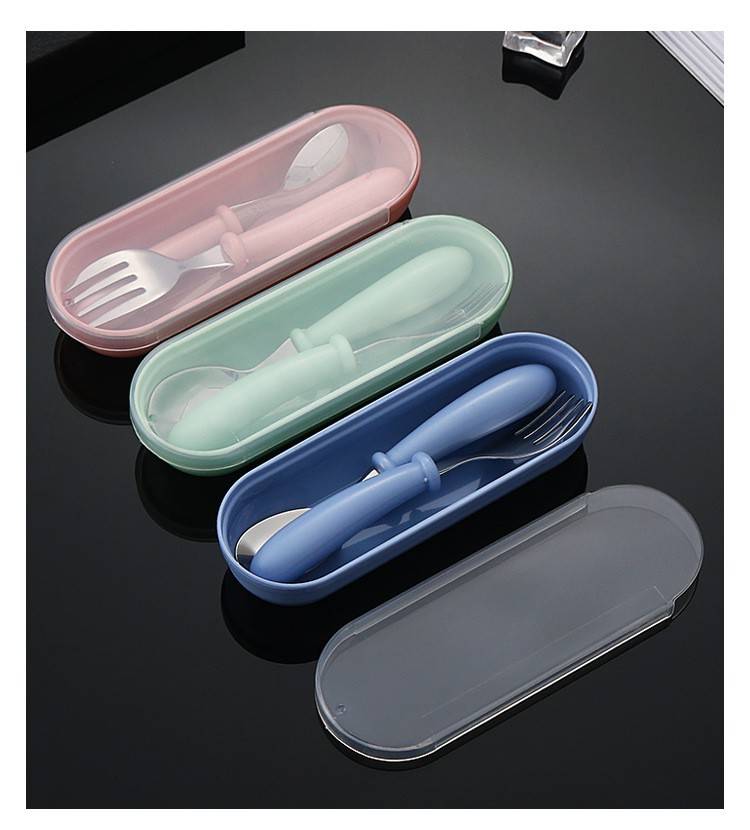 Safety Stainless Steel Toddler Fork Spoon Set 5