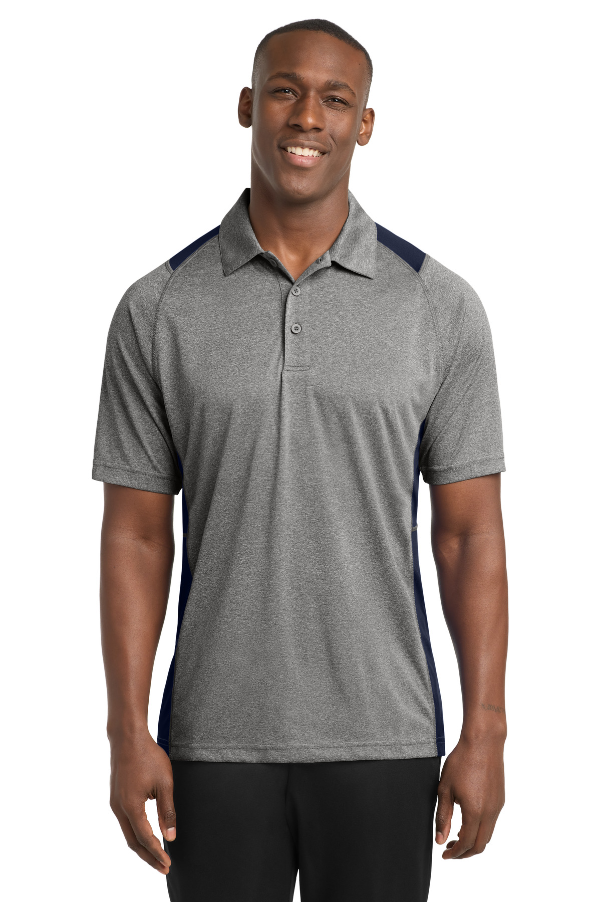 Sport-Tek Heather Colorblock Contender Polo. ST665 63