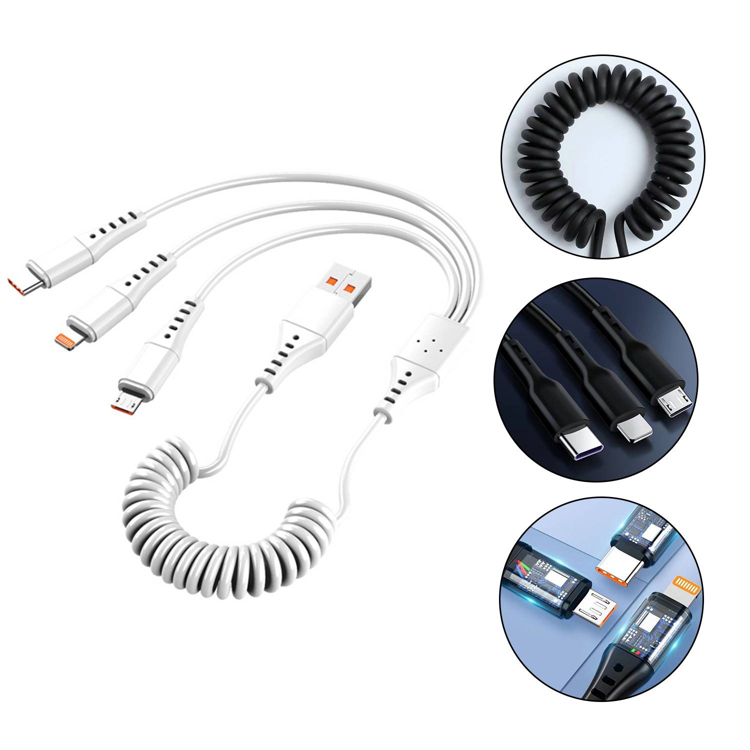 3 in 1 Spring Fast Charging Cable 5