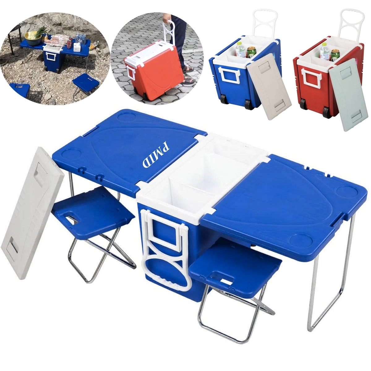 Multi Function Outdoor Picnic Camping Roller Cooler 3