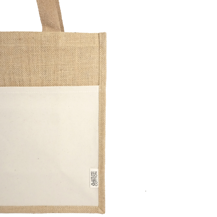 Miami Recycled Cotton Front Pocket Jute Tote, custom tote bag with logo imprint 22