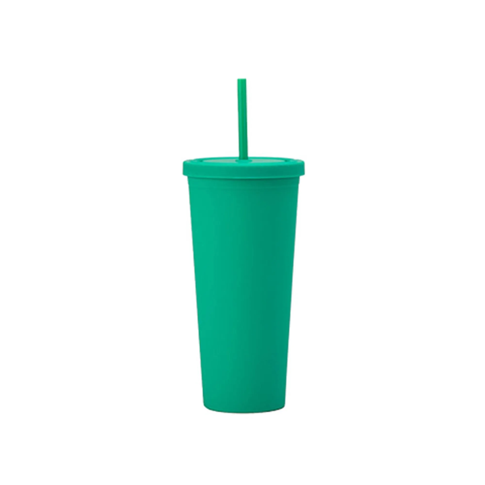 24oz Double Layer Bottle With Lid And Straw 2