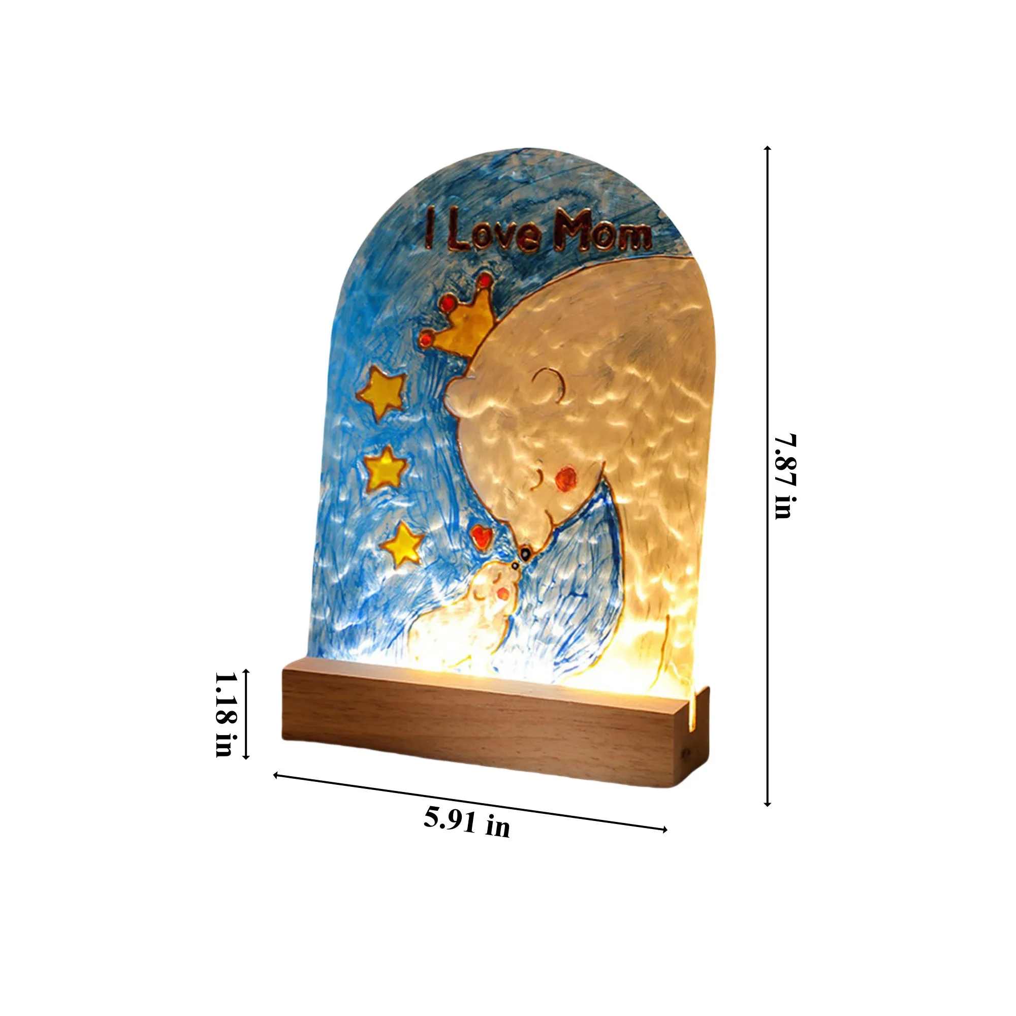 Wooden Base Handmade DIY Acrylic Painting Night Light 2