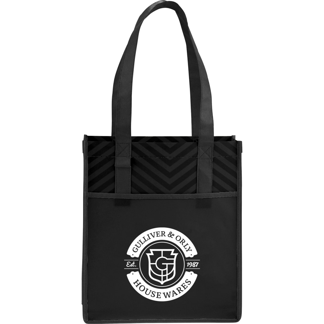 Printed Chevron Non-Woven Shopper Tote 32