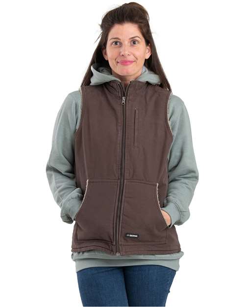 Women's Sherpa-Lined Softstone Duck Vest - WV15 2