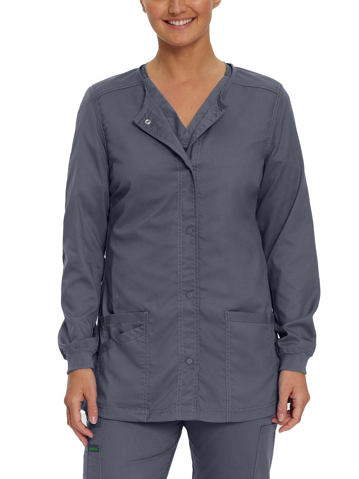 Landau - ProFlex - Women's Three-Pocket Snap Front Jacket 3