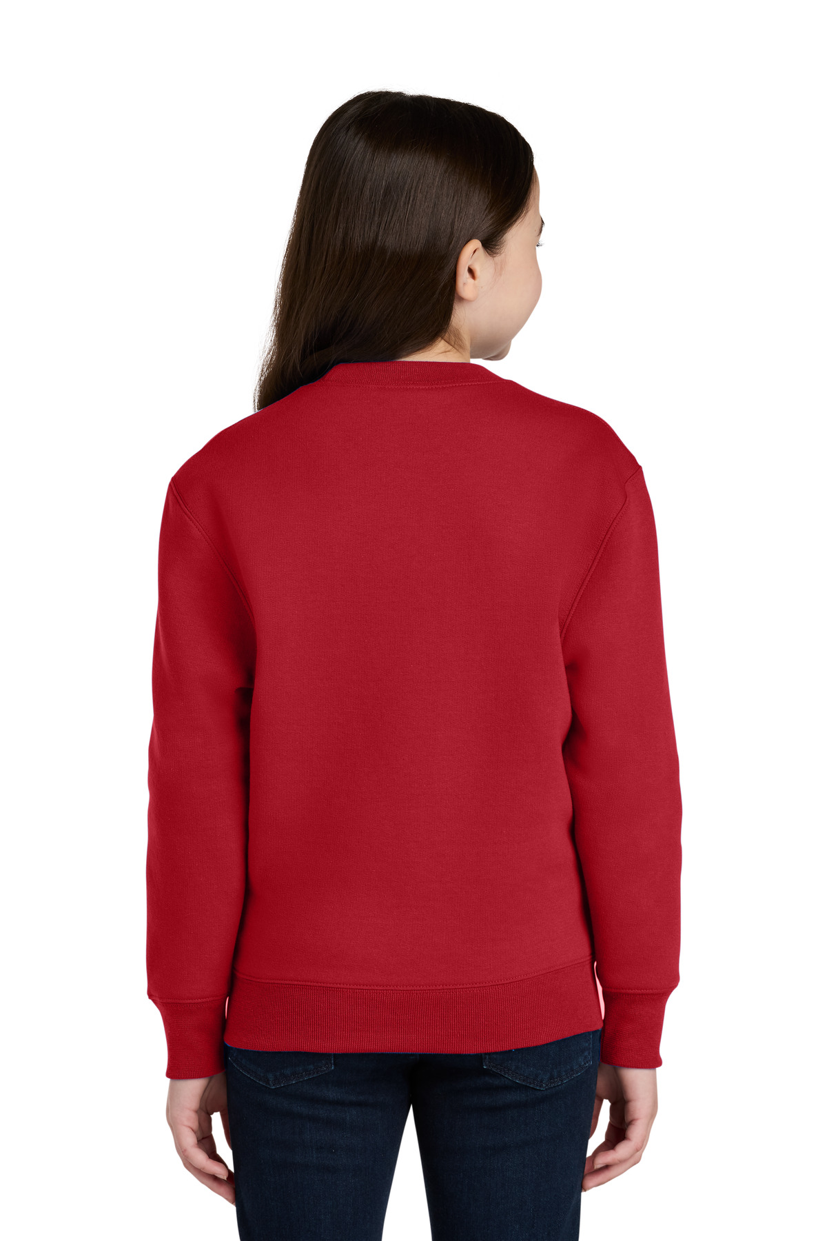 Port & Co Youth Core Fleece Crewneck Pocket Sweatshirt PC78YPKT 55