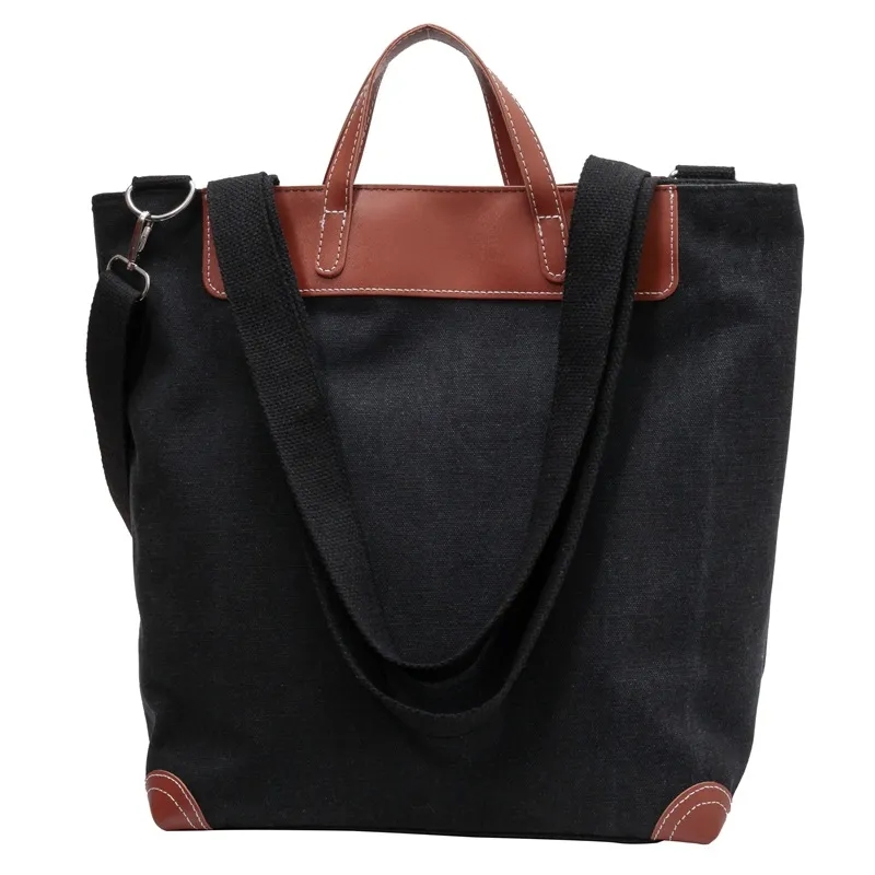 Large Capacity Canvas Tote Shoulder Bags, custom tote bag with logo imprint 6