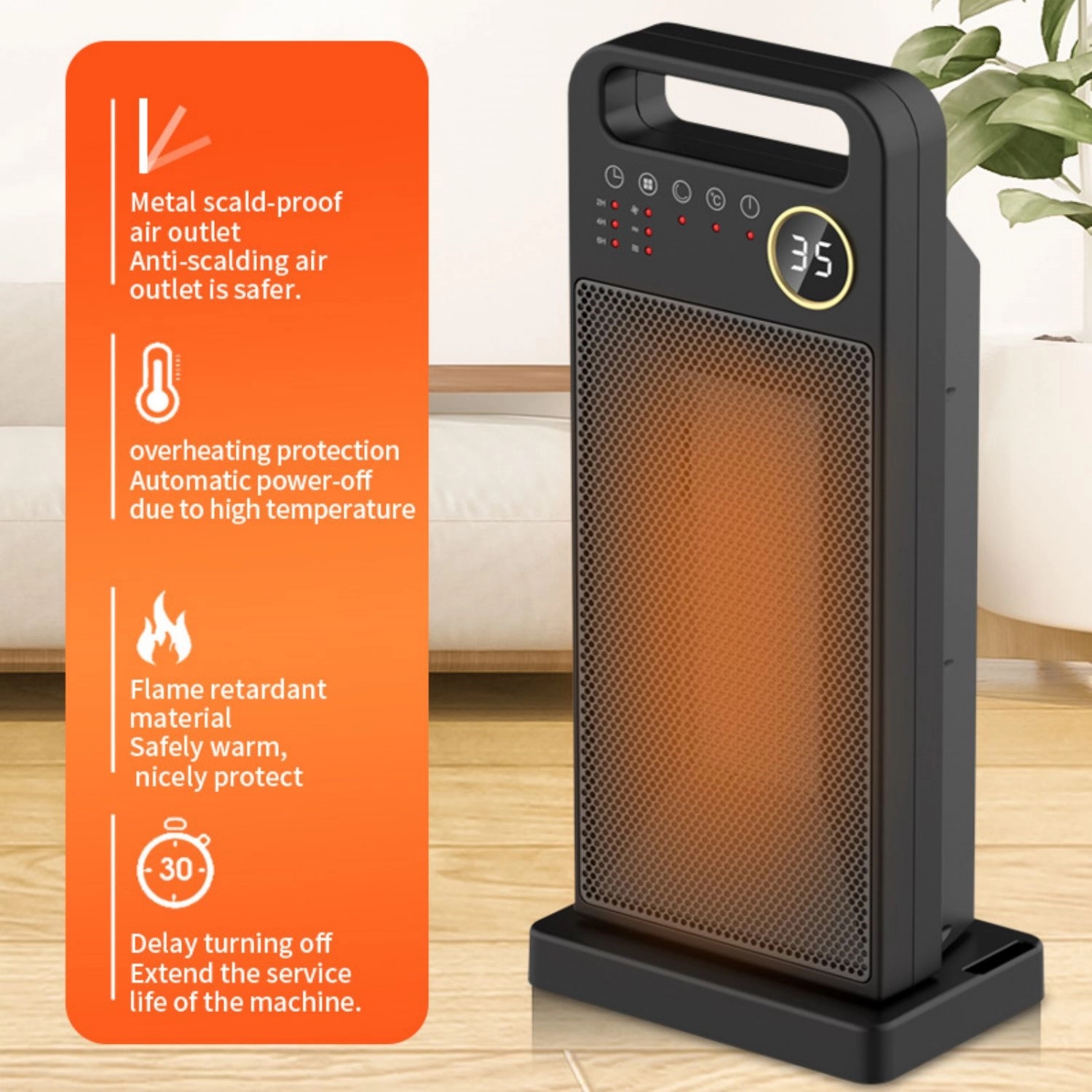 Electric Space Heaters Indoor With Thermostat 4