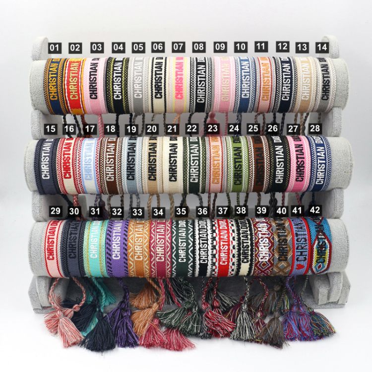 Hand-Woven Embroidery Wristband w/Tassels 3