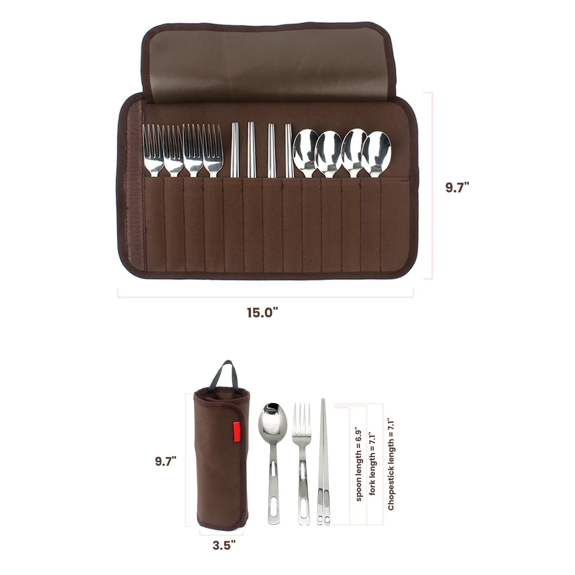 Portable Stainless Steel Outdoor Tableware Set for 4 People 5
