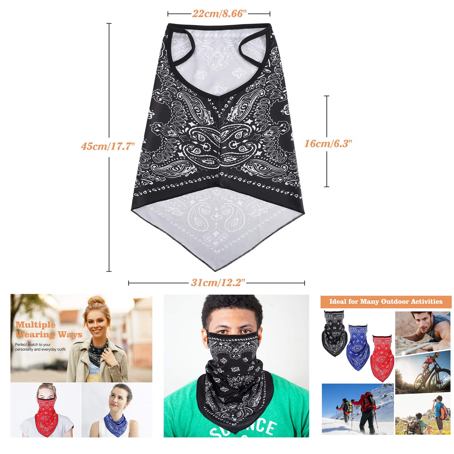 Scarf Mask Bandana with Ear Loops 2