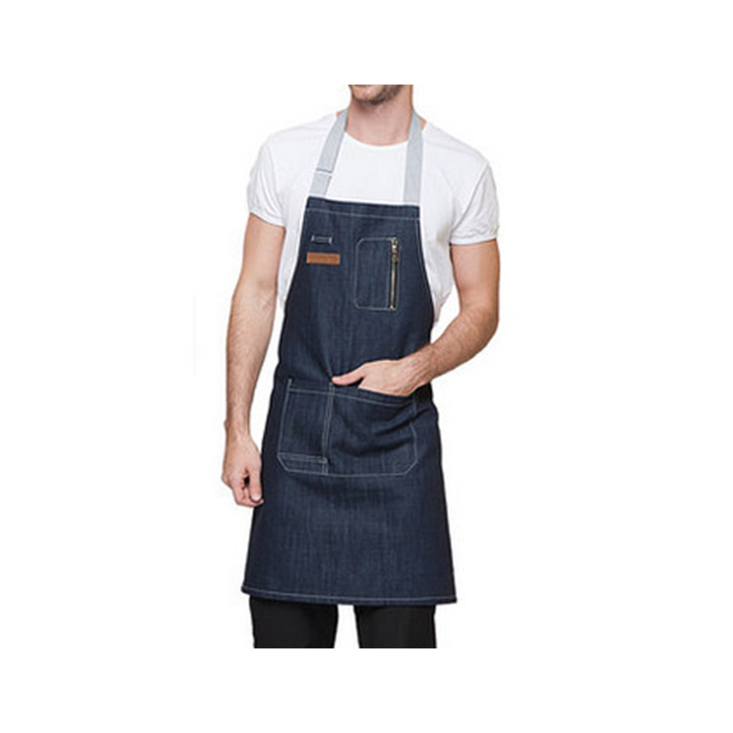 Denim Apron with Pocket 2