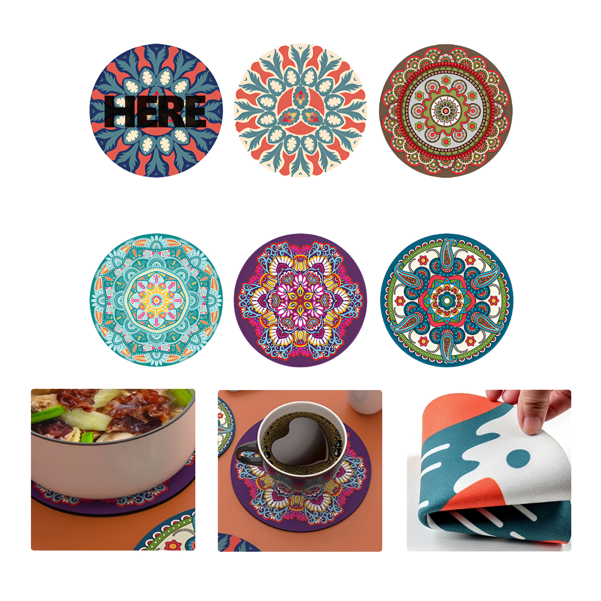 MOQ50 Colorful Heat Resistant Rubber Coaster 2