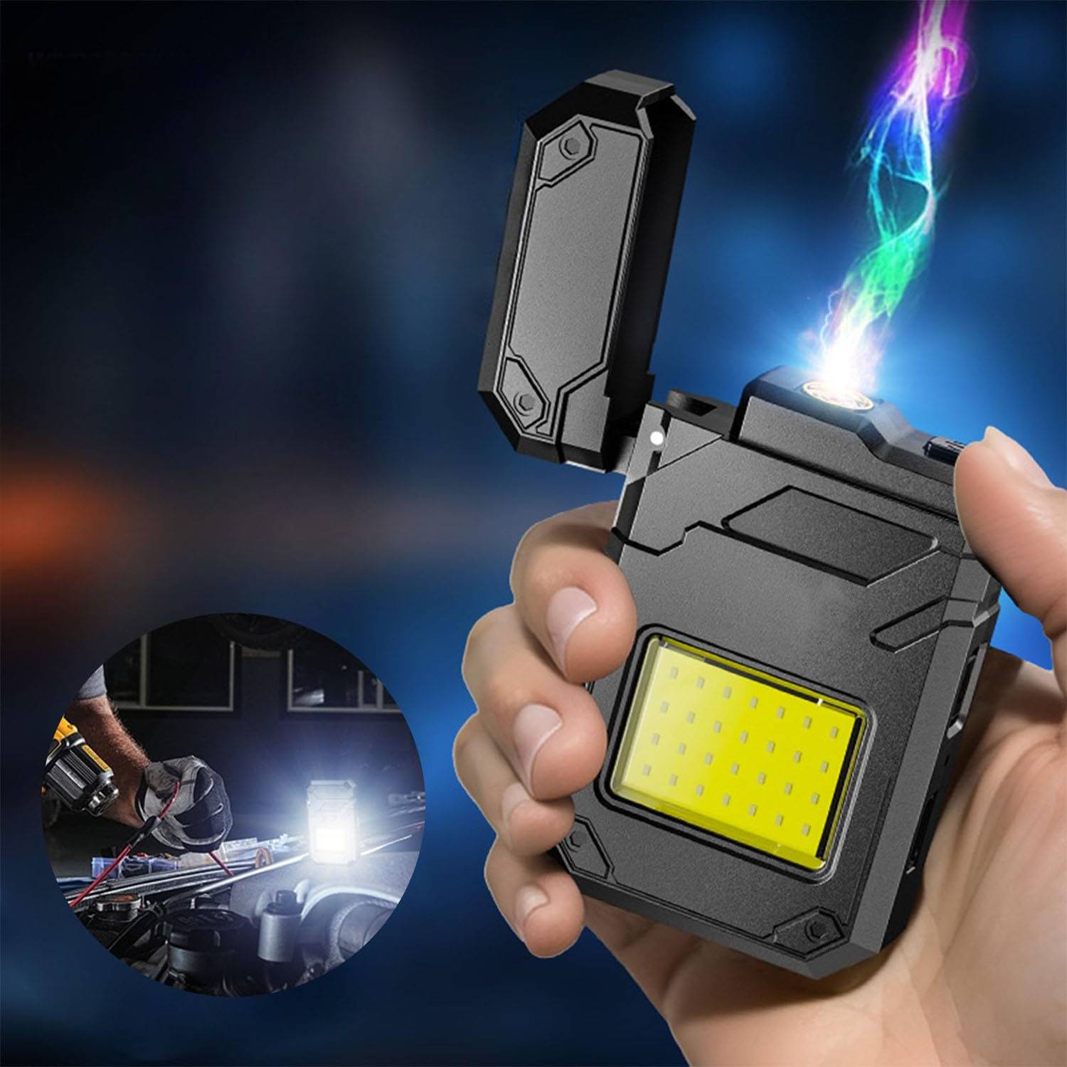 Rechargeable Waterproof Lighter w/ LED Flashlight 6