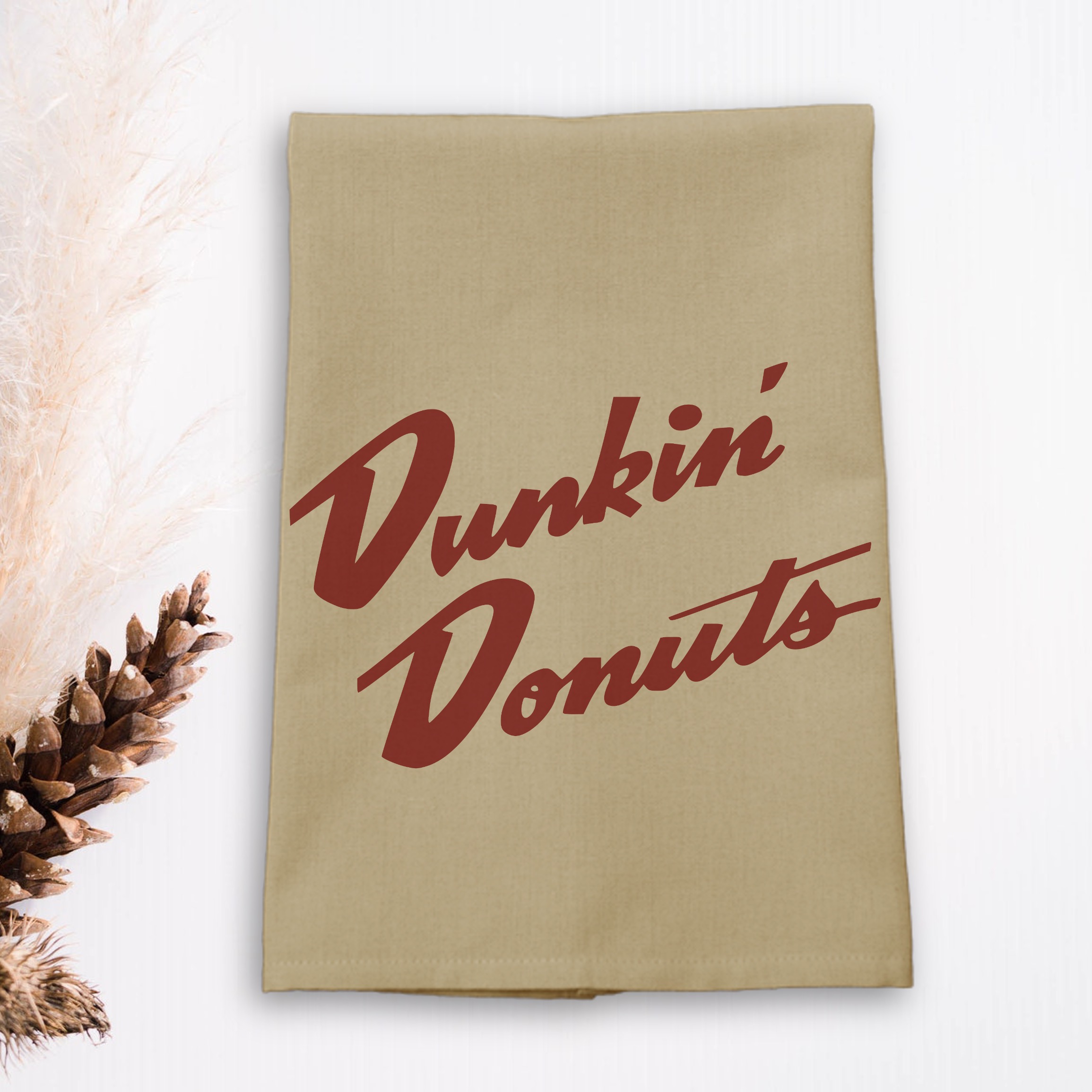 Wheat Solid Plain Weave Kitchen Towel with Custom Print 12