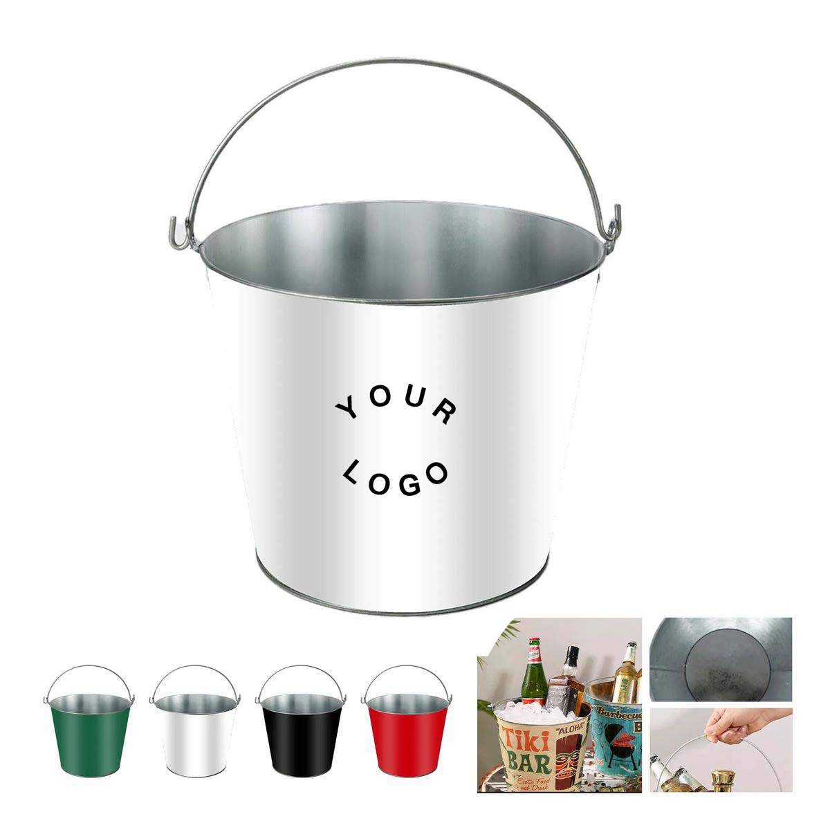 Durable Galvanized Iron Ice Bucket with Large Capacity 2