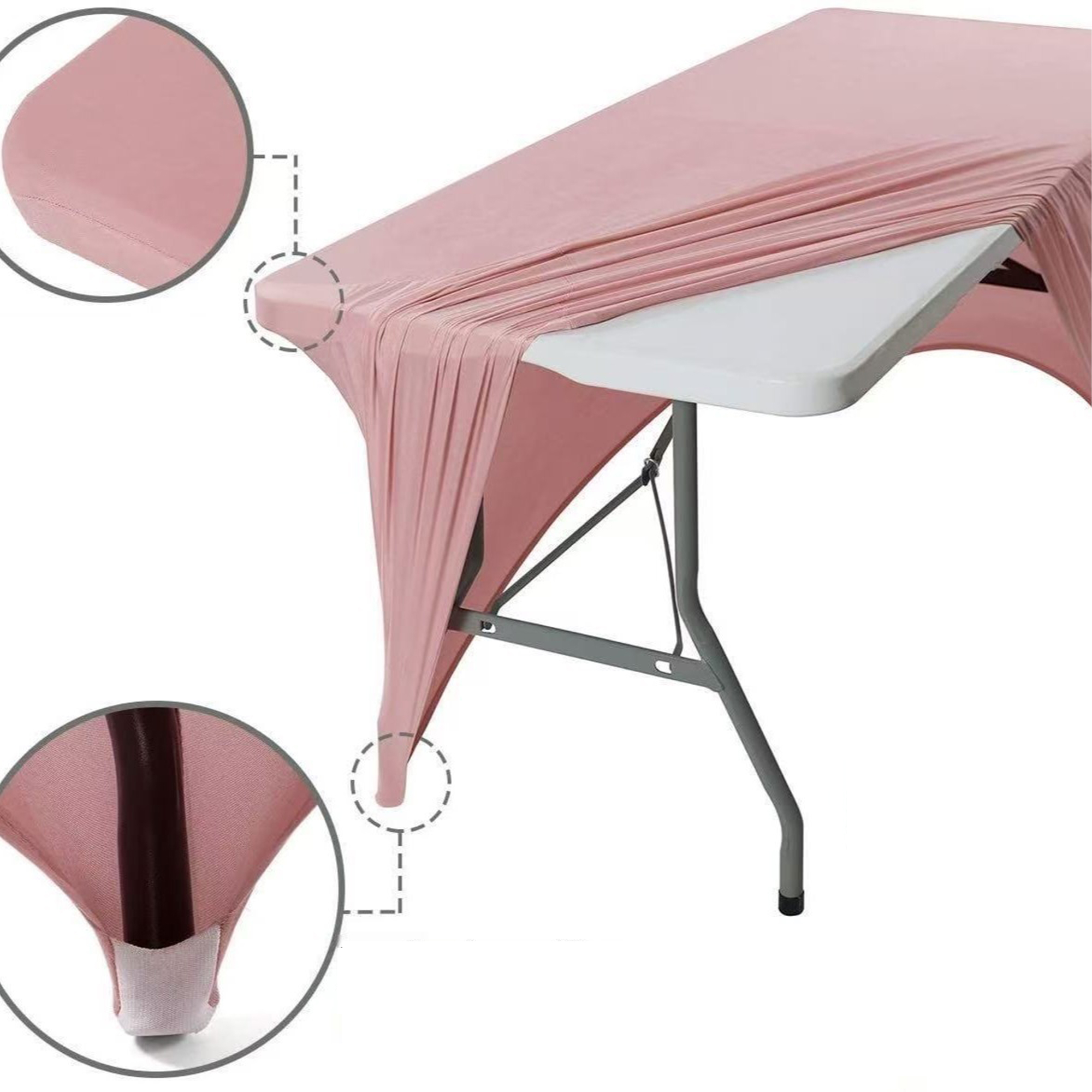 4FT Fitted Stretch Table Cover for Rectangle Tables 2