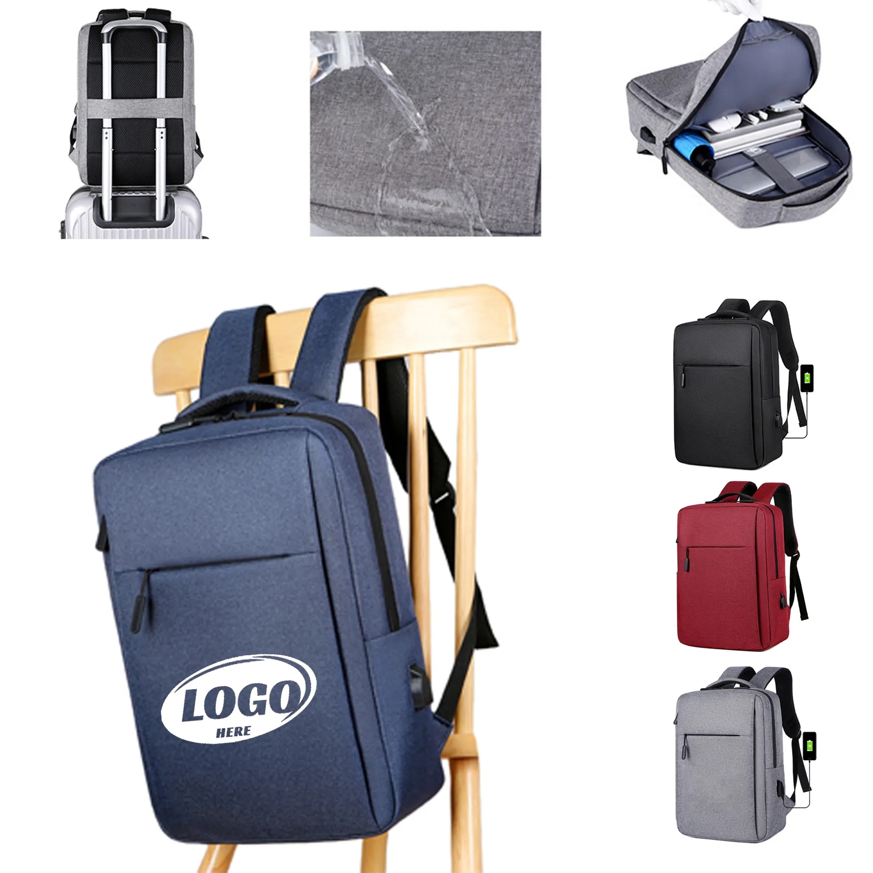 Business Laptop Backpack with USB Charging Port 5