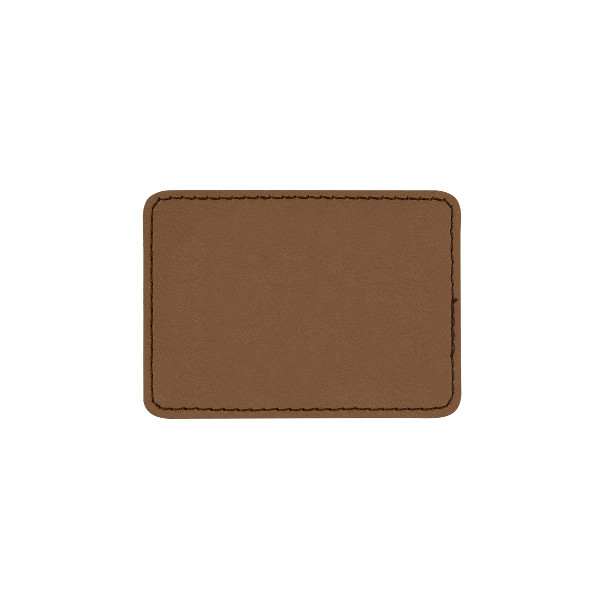 3" x 2" Dark Brown Leatherette Rectangular Patch with Adhesive 2